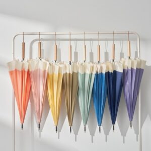 우산 제작 – 몰리아 장우산 자동 예쁜 가벼운 파스텔 패션 16K 방수 튼튼한 우드 손잡이 경량 제작