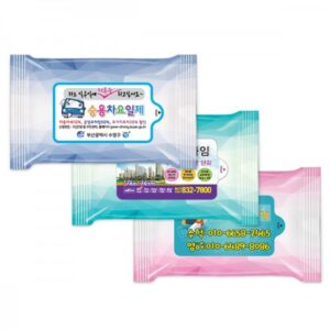 홍보용 물티슈 제작 아이스 3종 렌덤(유광) 물향기 업소용물티슈 10매용
