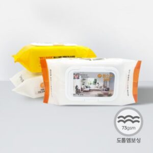 소량 비닐인쇄 홍보용 물티슈 제작 60매 73g 엠보싱