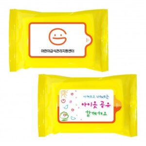 홍보용 개나리 20매 물티슈제작 홍보용 개나리 20매 물티슈제작